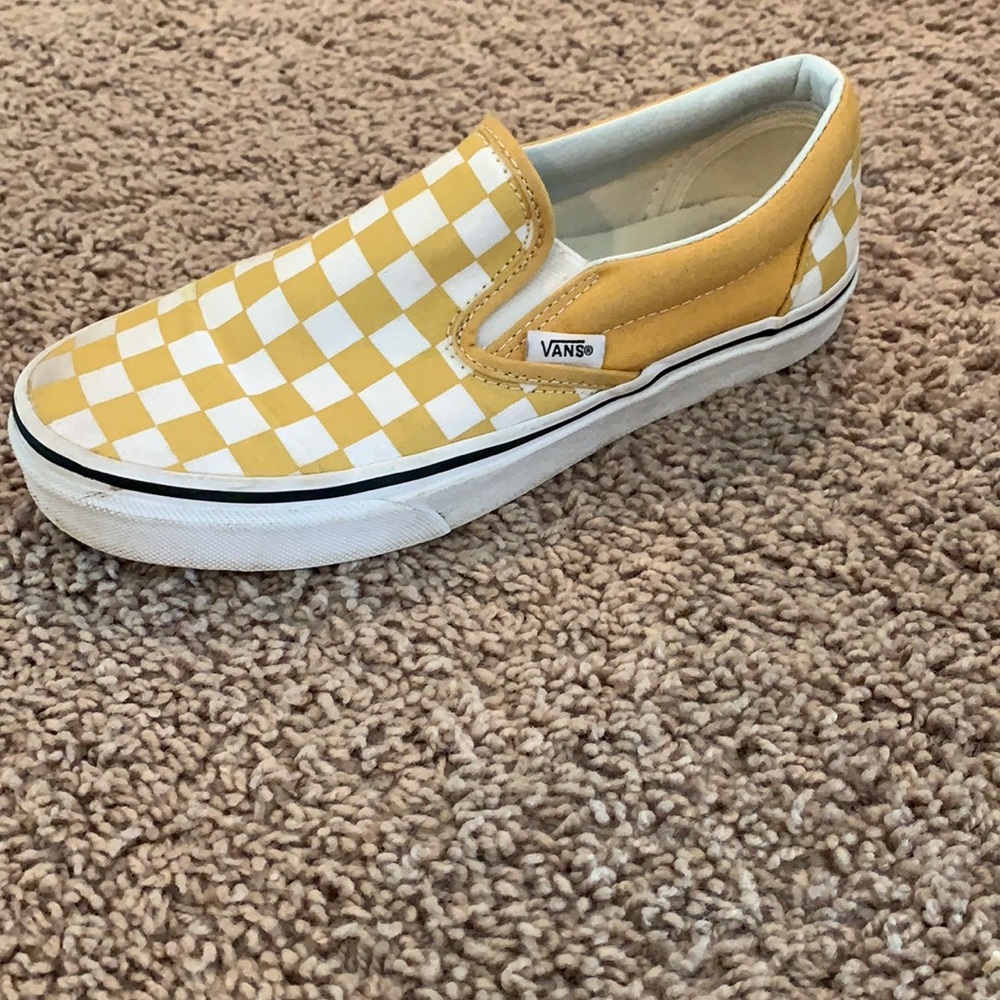 Women's Yellow checkered Vans